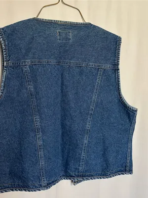 Vintage G.H. Bass & Co. Medium Blue Denim Vest with Front Pockets thumbnail 4
