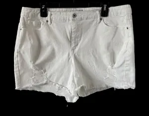White Sofia Jean Shorts Size 16 thumbnail 1