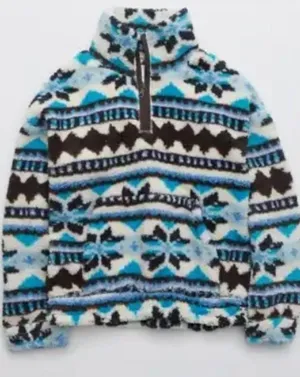 OFFLINE by Aerie Cloud Sherpa half zip Large thumbnail 2