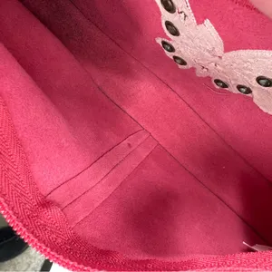 Faded Glory Pink leather side studded small Shoulder Bag with Butterfly Y2K thumbnail 6