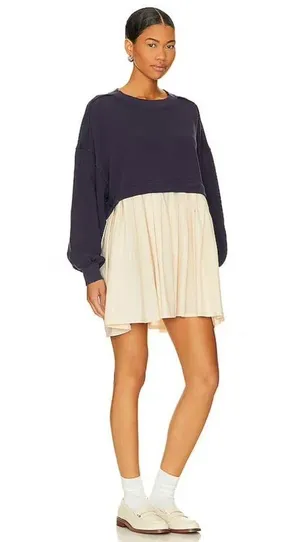 Free People Eleanor Striped Sweatshirt Tunic Dress thumbnail 4