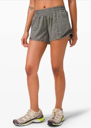 Lululemon Hotty Hot Short II *Long 4" Heather Lux Multi‎ Black thumbnail 1