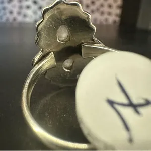 NWT Sterling Silver Double Moonstone Ring Intricate Silver Work Setting thumbnail 4