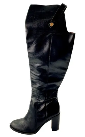 Louise Et Cie Navaria Women's Black Calf Leather Block Heel Knee High Boots Sz 7 thumbnail 1