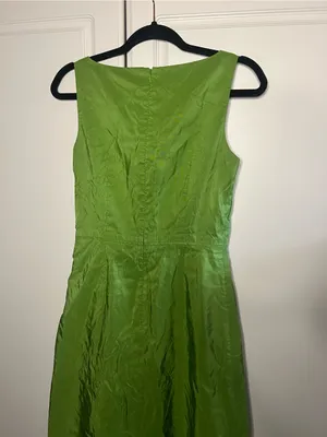 Vintage Y2K J.Crew 100% Silk Chartreuse Green Dress thumbnail 10