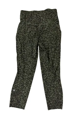 Lululemon Green Camo Ankle Zip Leggings Size 10 thumbnail 1