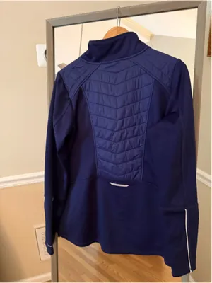 Champion Women's Duo Dry Quilted Jacket Blue White Large thumbnail 5