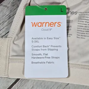 Warners Cloud 9 Wireless Bra RM1041A Tan Beige Large Easy Size Comfort Back thumbnail 6