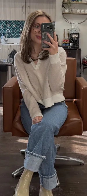 Cropped Sweater Tan thumbnail 1