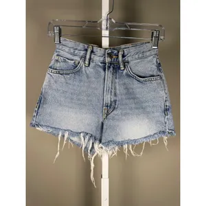 AllSaints Denim Shorts Raw Hem High Rise Festival Boho Summer Size‎ 25 thumbnail 2