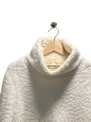 Athleta Nirvana Sherpa Funnel Neck Sweatshirt Cream Size L Athleisure Neutral thumbnail 6