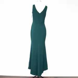 Betsy & Adam. Christine Scuba Crepe Ruffled‎ Bow Gown. thumbnail 3