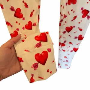 Skims Cotton Rib Leggings In Marble Red Heart & Arrow Valentines Day Print thumbnail 4