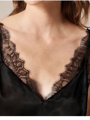 J.Crew Lace-trim tank top in luster charmeuse thumbnail 3