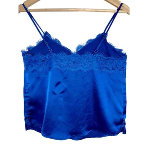 Abercrombie & Fitch Royal Blue Satin Lace Cami Camisole Tank Top Womens Size S thumbnail 3