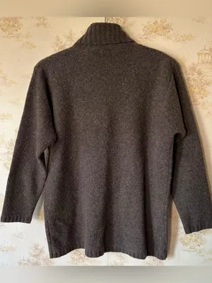 Vintage 90s Eddie Bauer Gray Merino Wool Turtleneck Sweater M thumbnail 2