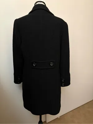 Mixit Black Textured Single-Breasted Pea Coat thumbnail 3