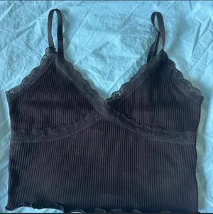 H&M Brown Lace Tank Top thumbnail 1