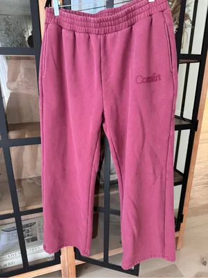 Comfrt Minimalist Sweatpants straight wide leg berry pink thumbnail 5