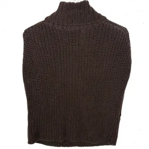 525 America Cate Cotton Sleeveless Turtleneck Sweater Chocolate Brown Size Small thumbnail 4