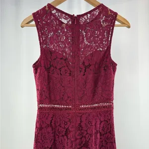 Lulus Music of‎ the Heart Lace Maxi Dress in Burgundy Size Small thumbnail 5