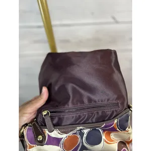 Coach Ashley Scarf Print Swingpack Crossbody Purse Signature C Satin Handbag thumbnail 8