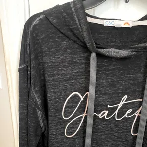 C&C California Lightweight Vintage Style Raw Hem Hooded Grateful Sweatshirt thumbnail 4