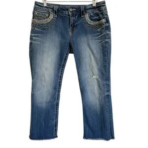 Miss Me Signature Cuffed Capri Jeans Size 30 thumbnail 2