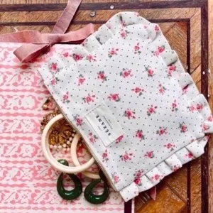 Sézane Floral Cosmetic Pouch with Pink Accents thumbnail 2