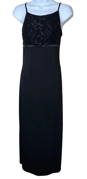 I.N. San Francisco Womens Size S Black‎ Vintage Maxi Gown thumbnail 1