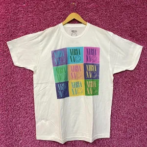 Nirvana Spell-out Nevermind Smiley Pop Art Grunge Tee 2X thumbnail 1
