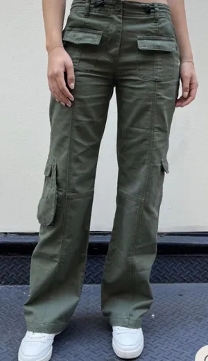 Brandy Melville Green Cargo Kim Pants thumbnail 1
