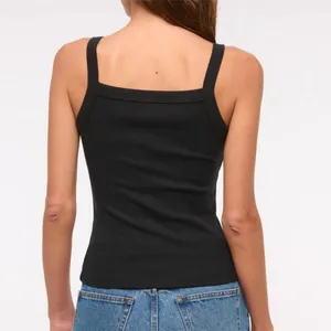 Abercrombie & Fitch Straight Neck Rib Tank Brown Small thumbnail 6