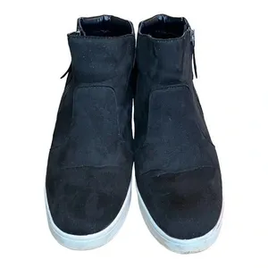 Serra Hidden Wedge Sneaker Women‎ Size 10 Black Faux Suede Zip Bootie Platform thumbnail 3