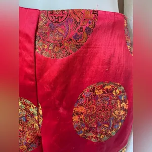Y2K Chinese medallion Capri pants Red Size XS thumbnail 5