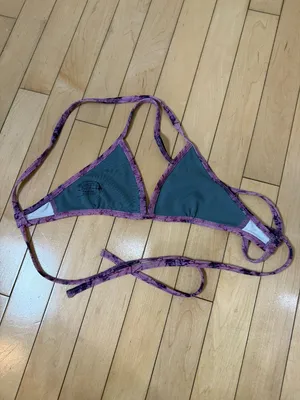 JOLYN Triangle Top Bikini Swimsuit Swim Purple Tie Dye Batik Print Size XS thumbnail 5