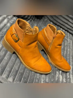 BareTraps Golden Tan Ankle Booties with Buckle Accent thumbnail 3