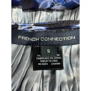 French Connection Blue Floral Smocked Keyhole Front Boho‎ Mini Dress Size Small thumbnail 9
