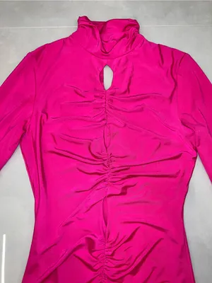 AMANDA UPRICHARD Beliza Mini Dress in Hot Pink thumbnail 3
