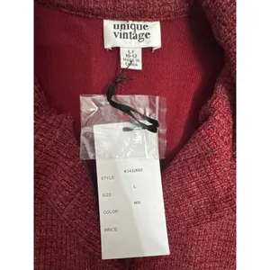 Unique Vintage Burgundy Red‎ Textured Knit Mermaid Midi Dress Womens Large thumbnail 2