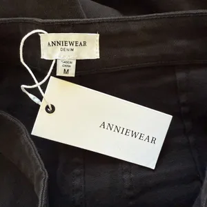 Annie Wear Raw Hem Black Cargo Wide Leg Cropped Jeans Edgy Utility Streetwear M thumbnail 5