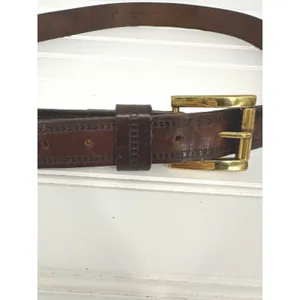 Vintage Guess Belt Unisex 38 Brown Leather Gold Buckle Made USA 90s Y2K Classic thumbnail 3