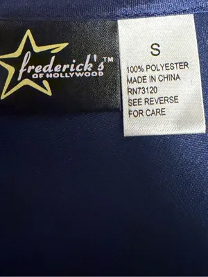 Fredericks of Hollywood Navy Blue Satin Chemise Slip Dress Side Tie‎ Lingerie S thumbnail 9