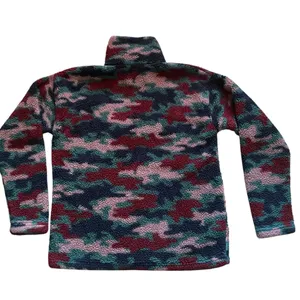 Eddie Bauer sweater women’s small camo multi fleece quarter zipper pullover thumbnail 3