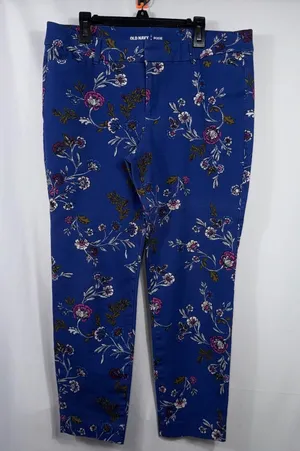Old Navy Pixie Blue Floral Pants Size 12 thumbnail 1