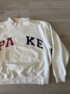 Parke Fourth Of July Drop Mockneck Sweater with Red, White & Blue Lettering thumbnail 2