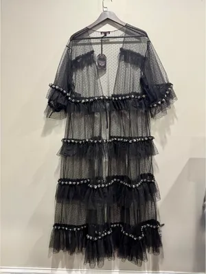 Unholy Dolls Kill Midnight Honeymoon Sheer Gothic Tulle Robe NWT OS thumbnail 6