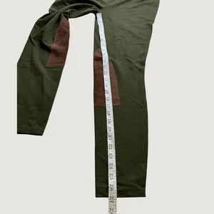 Polo Ralph Lauren Olive Green Equestrian Leggings Brown Knee Patches Size L thumbnail 6