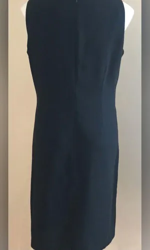 J. Taylor NY Black Sleeveless V Neck Midi Bodycon Business Dress Sz. 14 thumbnail 6