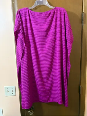 Anna Cate Fuchsia Textured Stripe Mini Dress thumbnail 4